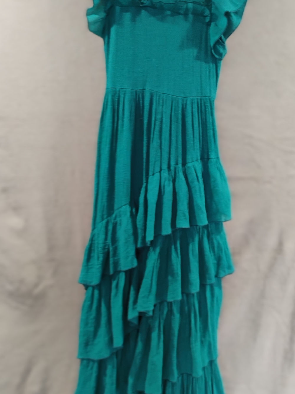 Tiered Ruffle Maxi Dress in Teal